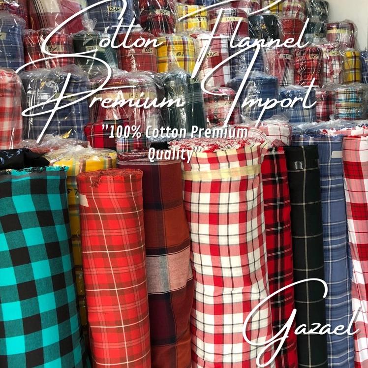 Di Borong yuk Kain Katun Kemeja Flannel Import Premium 702❧