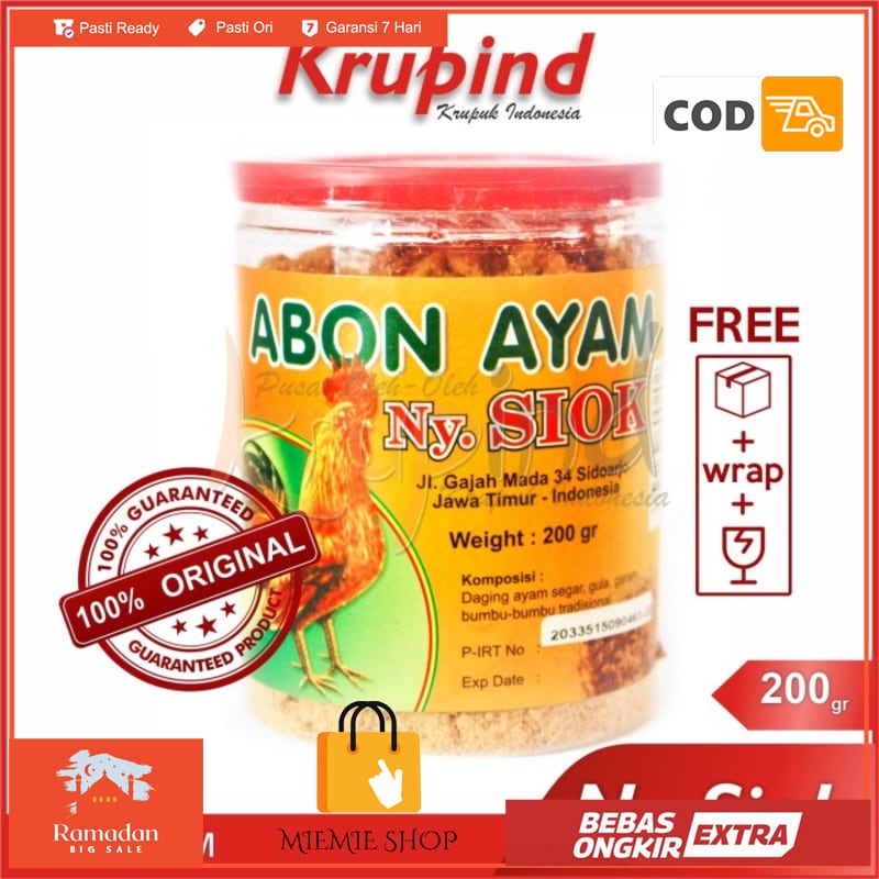 

Abon Ayam Ny Siok NySiok - 200gr - Krupind