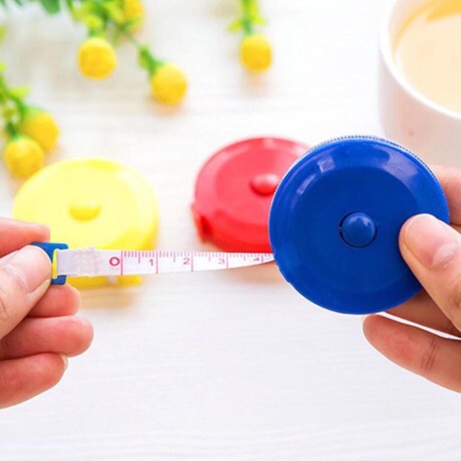 Meteran Gulung Putar 150cm Meteran Mini Pengukur Lingkar Badan dan Barang
