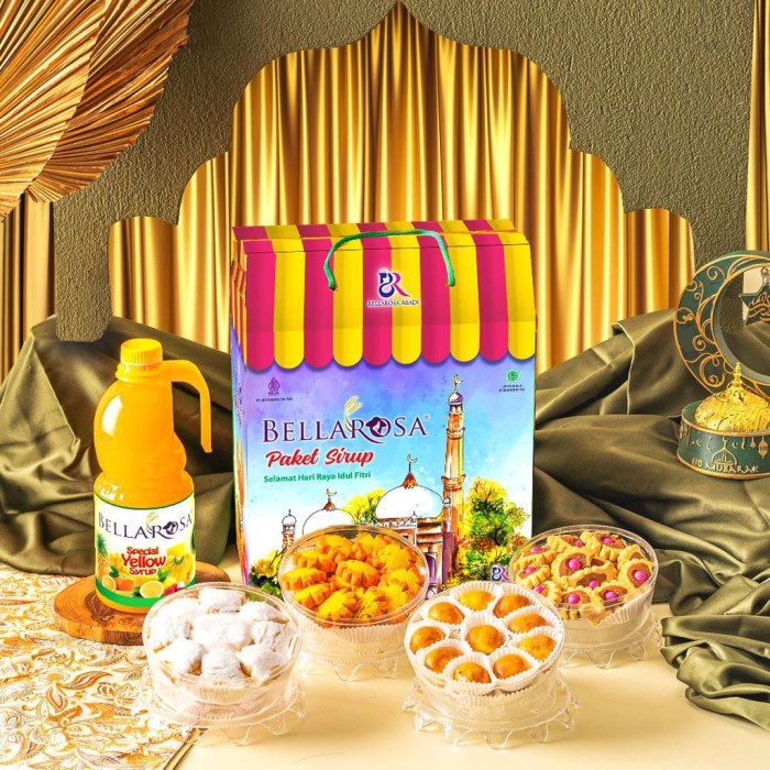 BELLAROSA PAKET SIRUP MASJID 1 LITER DAN KUKER / KUE LEBARAN