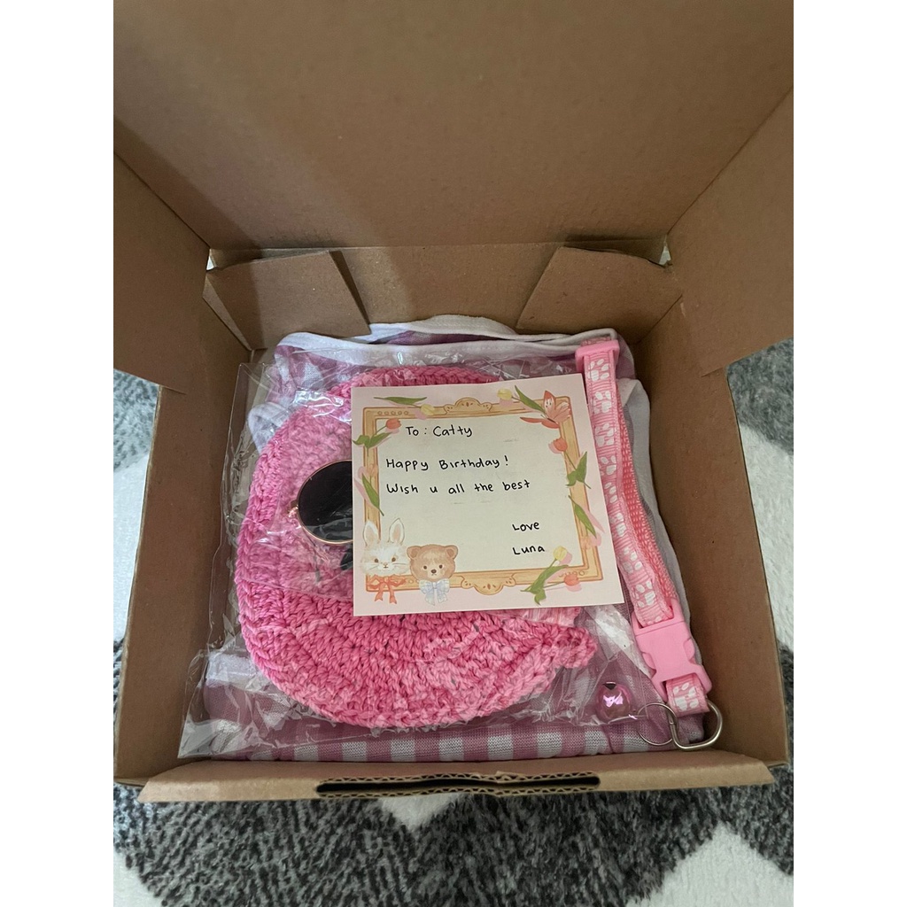 Paket Outfit Kucing | Gift Box Kucing | Baju Kucing Kacamata Topi Kucing