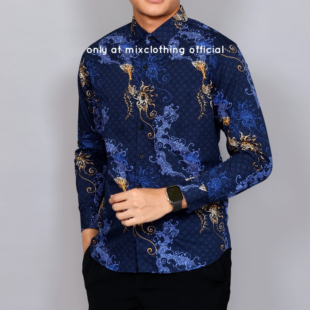 KEMEJA PRIA SLIM FIT MEWAH BATIK PRIA SLIMFIT D383