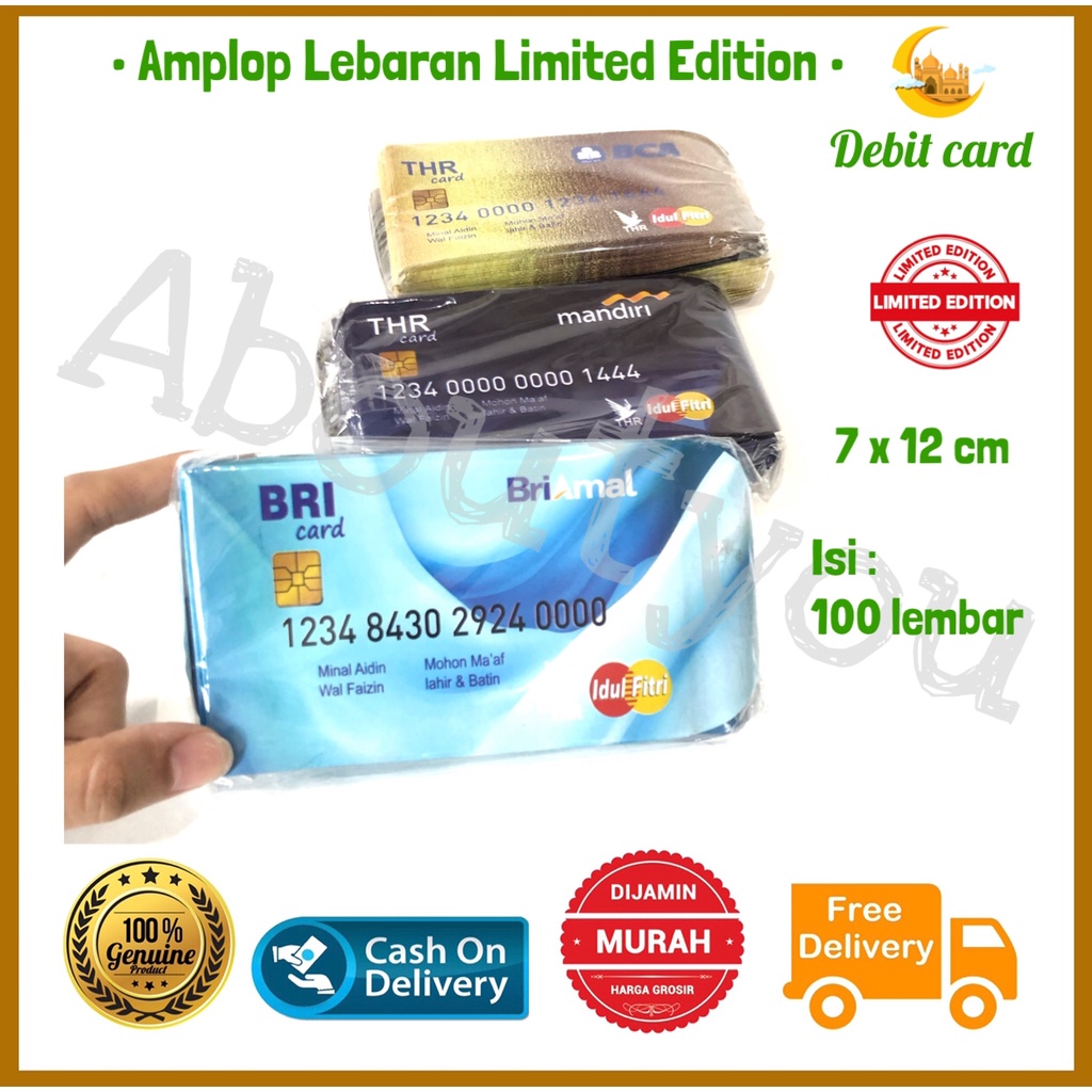 

BARU 100 pcs Amplop LEBARAN motif ATM Angpau Idul FItri Unik Murah
