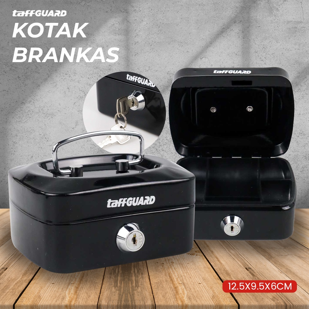 GUI8 Taffguard Kotak Brankas Uang Safebox Key Lock 12.5x9.5x6cm Jjzs66 Hitam ORi-I