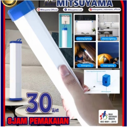 Lampu Belajar 30w MS-E7630 mitsuyama emergency cas Neon LED portable