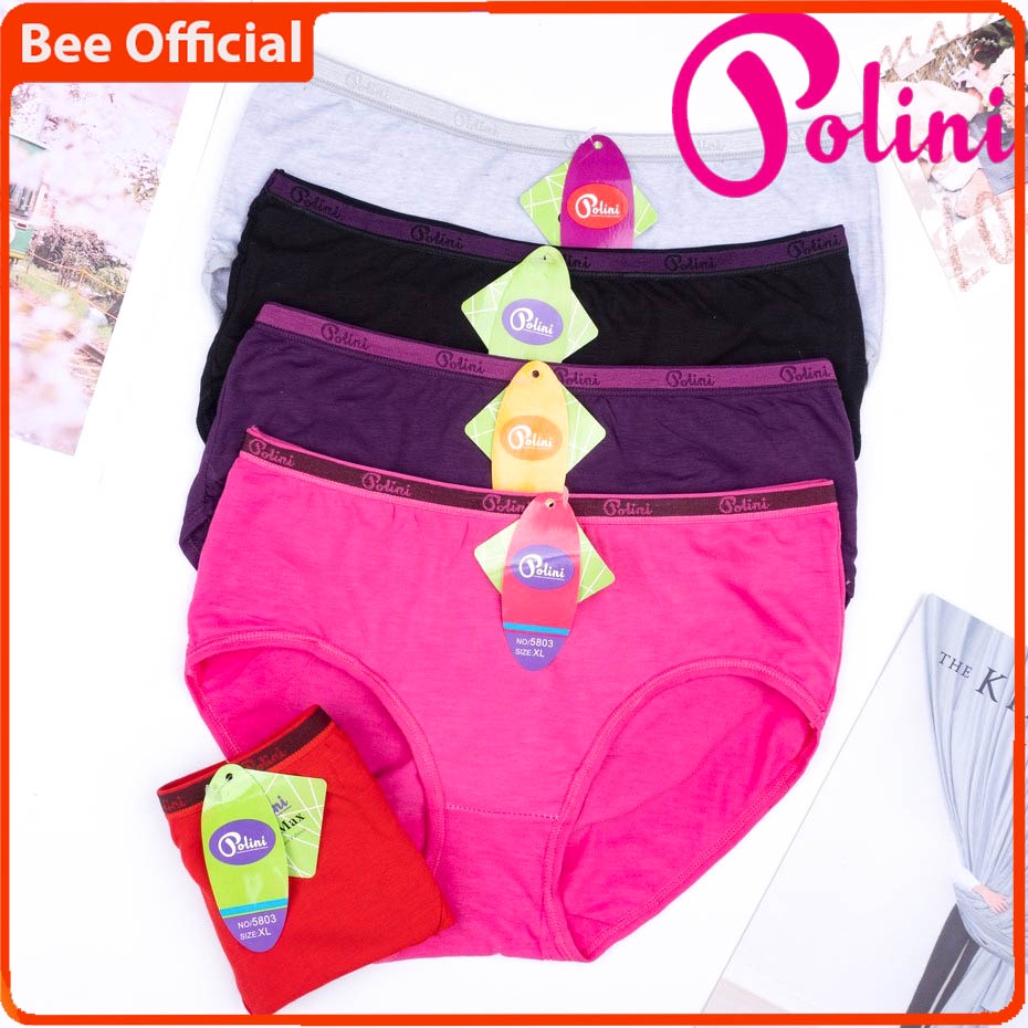 BEE - Celana Dalam Polini Undies Premium Wanita Mid Waist Bahan Katun 5803