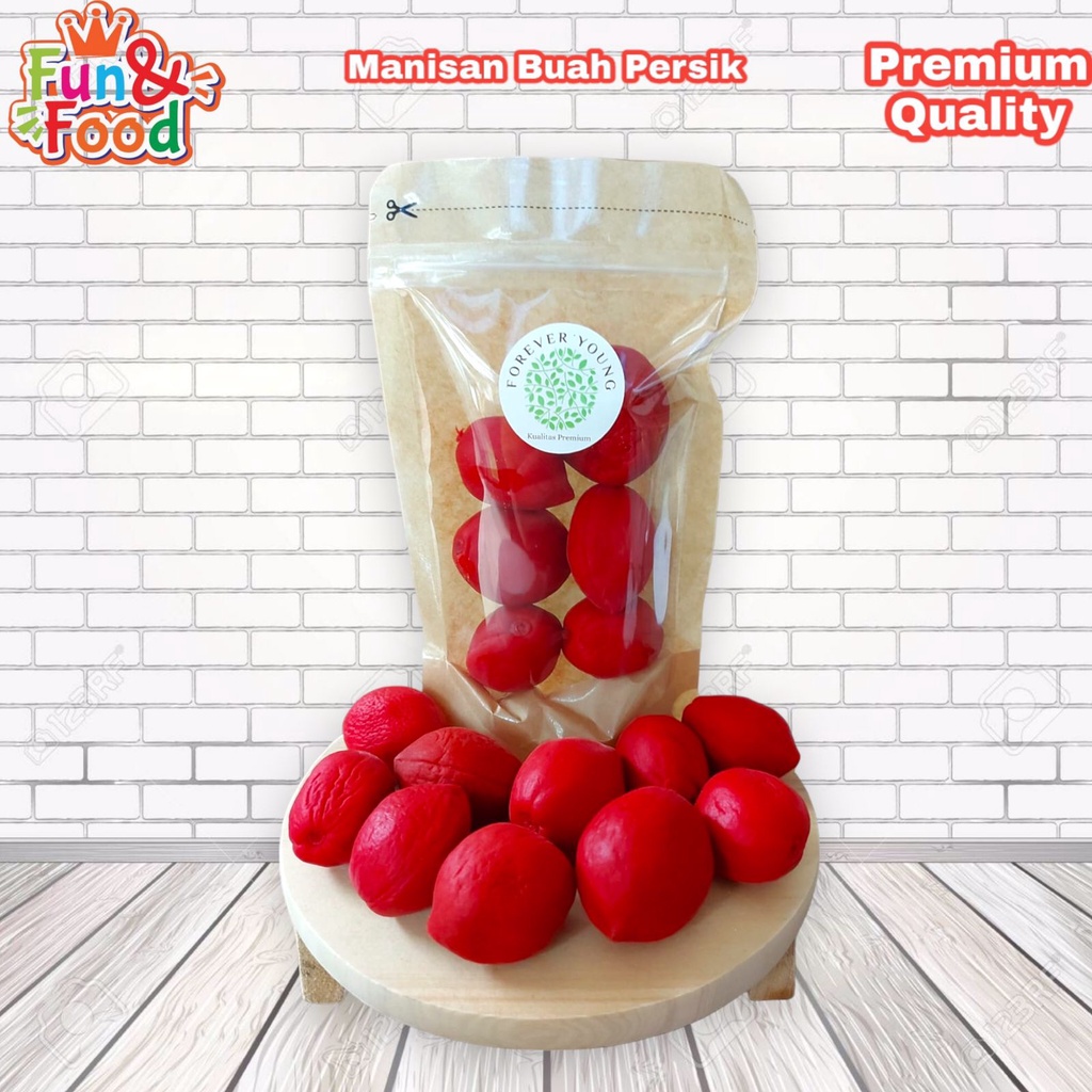 

Manisan Buah Persik Merah Impor Red Crunchy Peach Kualitas Premium