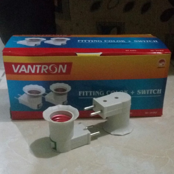 Harga Per Kotak isi 24Pcs VANTRON Fitting Colok + Saklar On Off Fiting Colok Switch Lampu Tidur