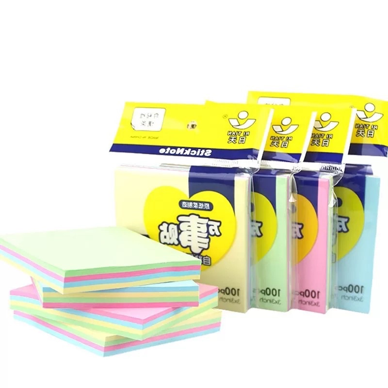 Memo Stick / Kertas Memo Polos / Sticky Note 4 Warna