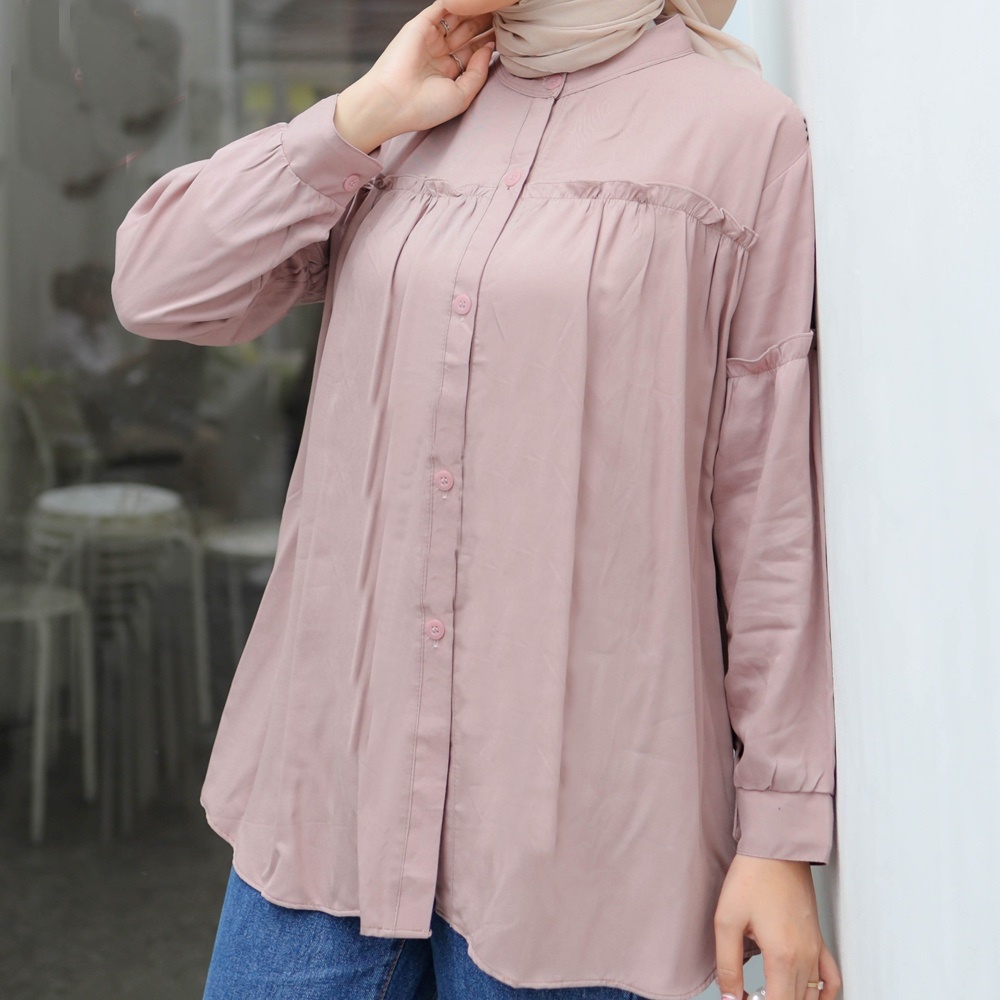 Sorya Blouse - Baju Atasan Wanita Blouse Korean Style - Kemeja Blouse Crinkle