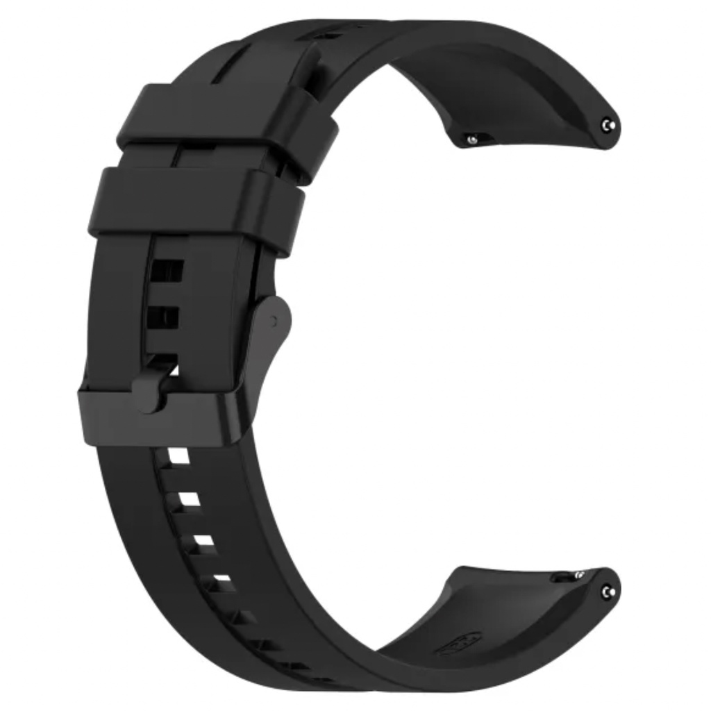 T2E 20mm Tali Jam Smartwatch Olike OW-W2 Zeth W2 - Strap Rubber Silikon Buckle Hitam