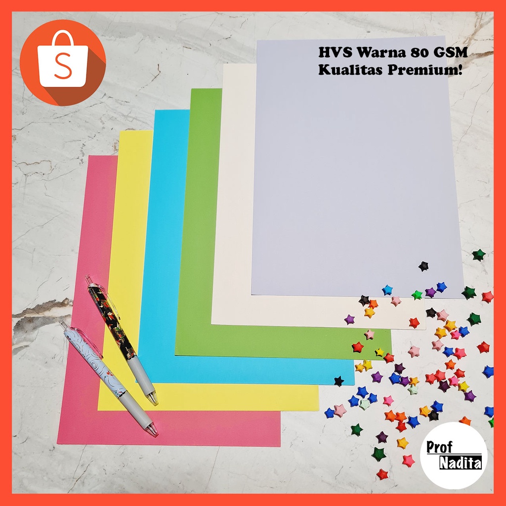 

[5 lembar] Kertas HVS Warna Pastel A4 80gsm kualitas premium