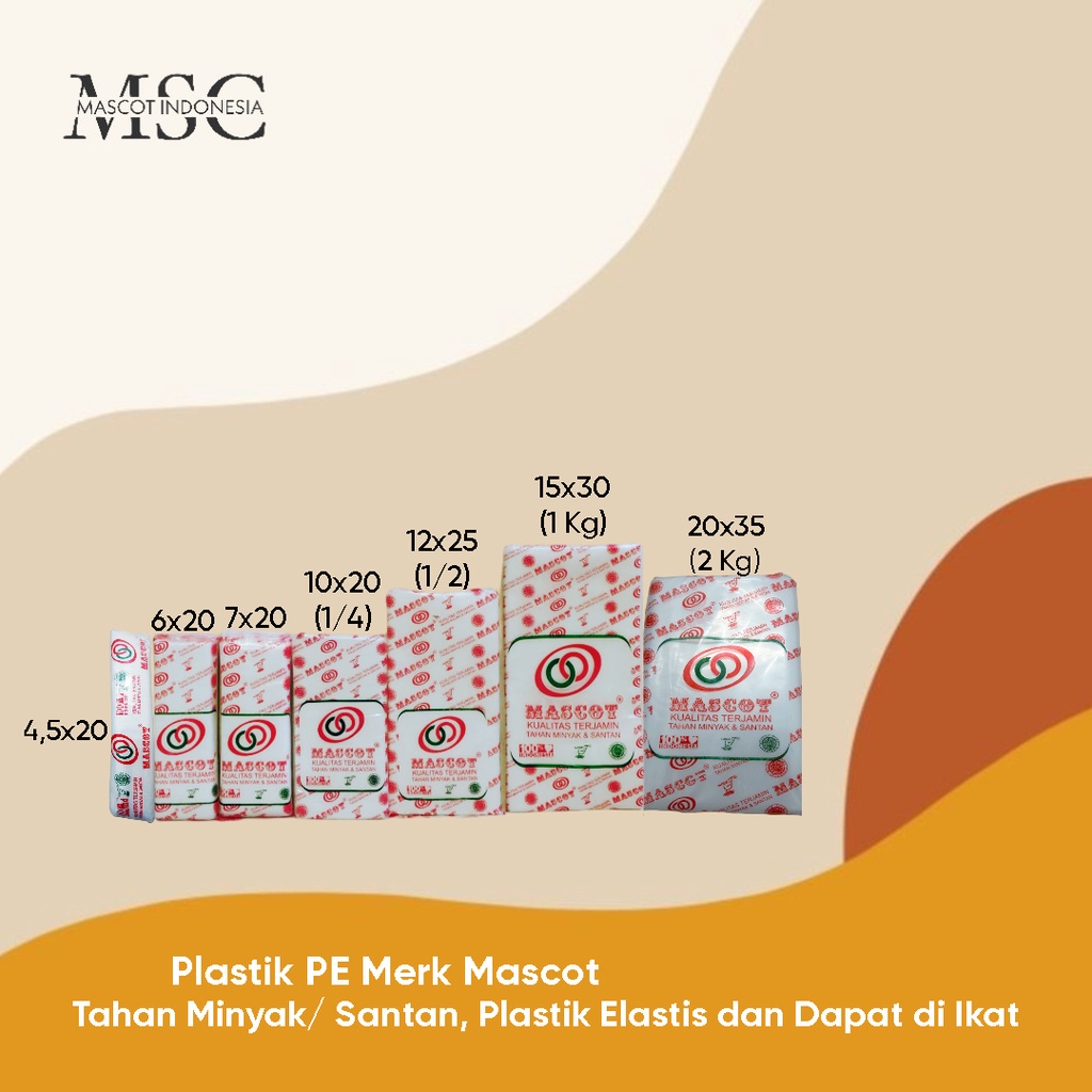 Plastik Pe cap Mascot / Plastik Es Mambo/Santan/Minyak/Plastik Sambal