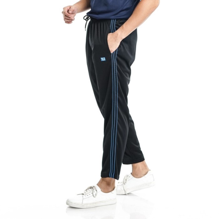 Celana Training Wilson Strip 3 - Biru, S (T7G8) Jumbo Celanan Training Pria Sweatpants Training Wani