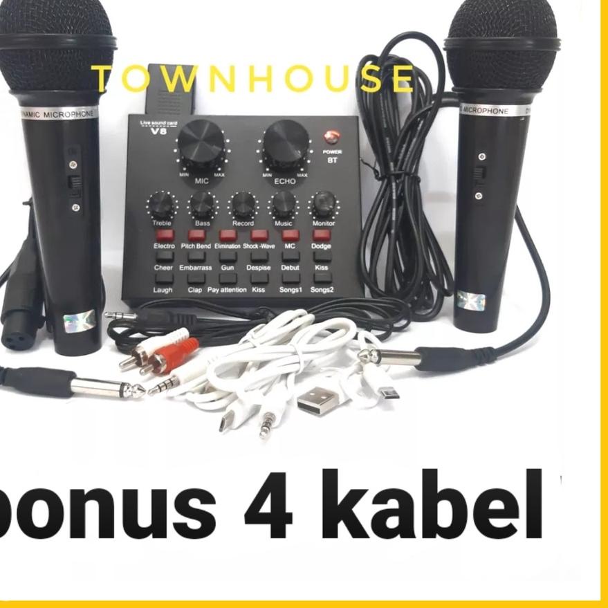 ☝ Amplifier Karoke POWER AMPLI BLUETOOTH V8 PREMIUM Live Streaming Soundcard Adapter Phone Laptop Mi