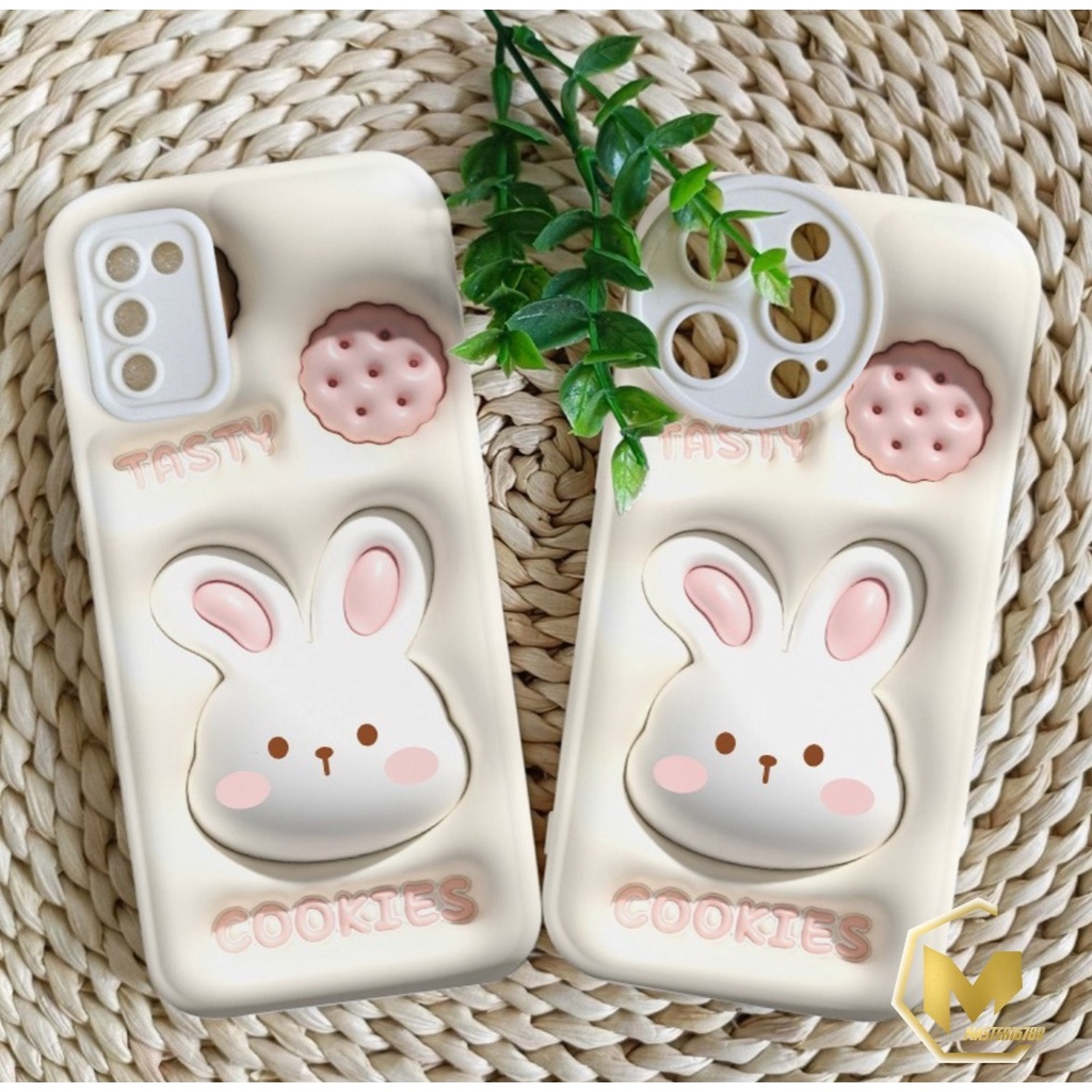 SS149 SOFTCASE MOTIF AKSEN 3D COOKIES RABBIT FOR IPHONE 6 6+ 7 8 SE 2020 7+ 8+ X XS XR XS MAX 11 12 13 14 PRO MAX MA4118