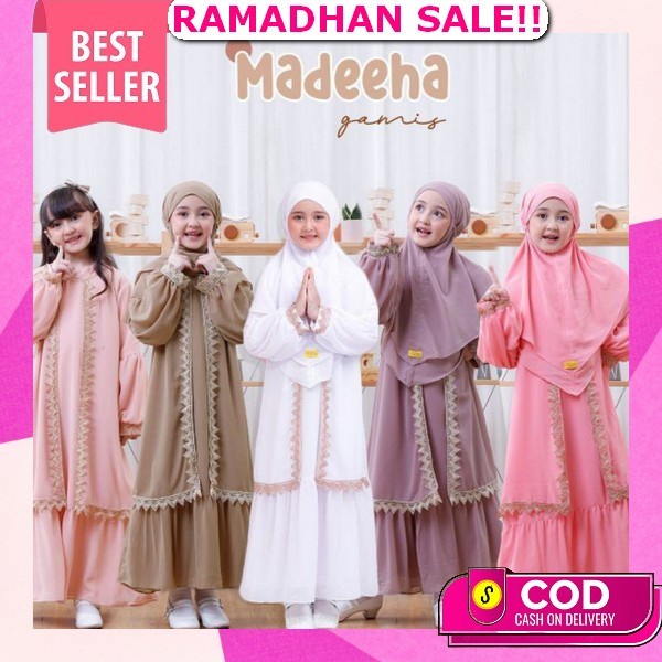 Gamis Anak Terbaru 2023 Lebaran Dress Anak Permpuan Usia 7 8 9 10 11 12 Tahun Bahan Ceuty Babydoll B
