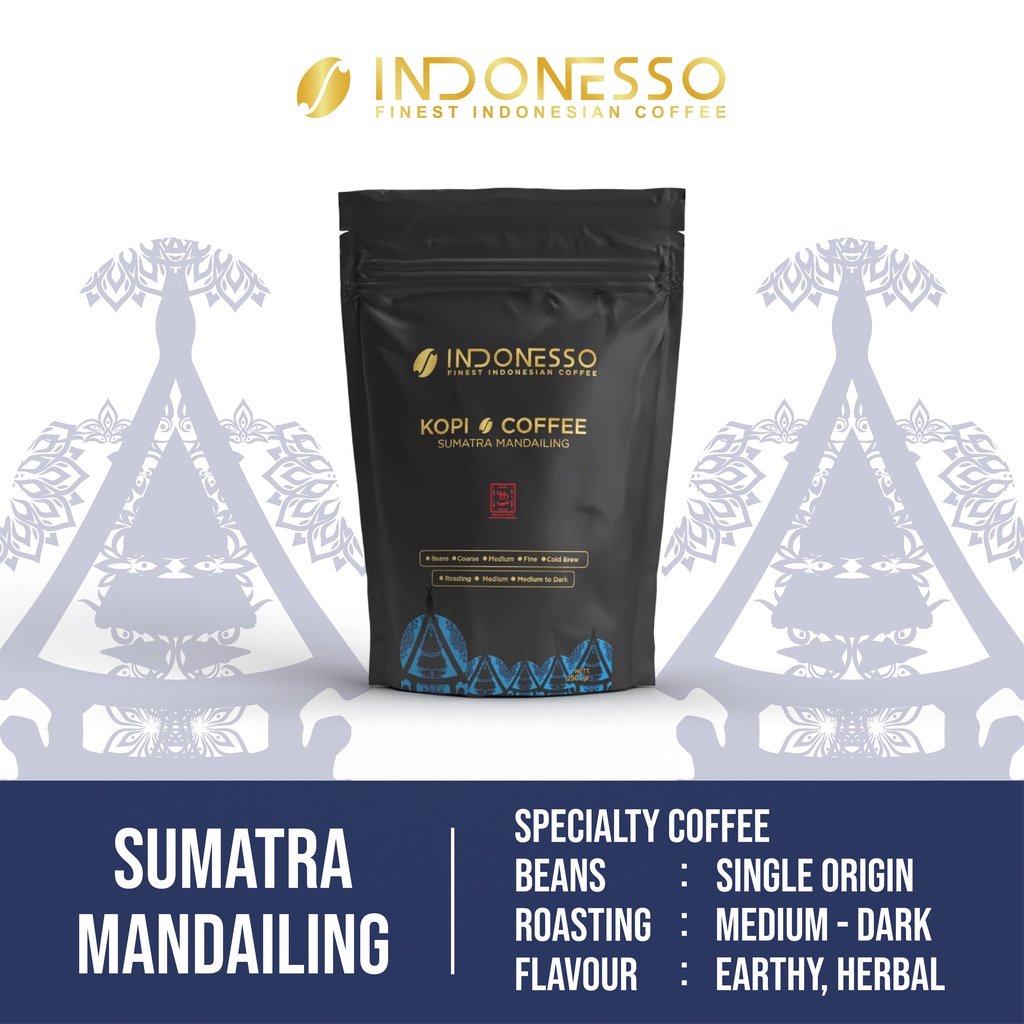

INDONESSO Sumatra Mandailing Specialty Coffee Beans / Biji Kopi 500gr