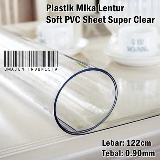 

Plastik Mika Lentur Super Bening Bahan Sekat Taplak 122cm Tebal 0.90mm