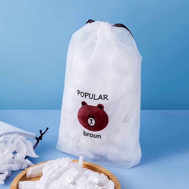 SS Plastik Wrapping Pembungkus Makanan Transparan Sekali Pakai 100 Pcs Easy Plastic Food Cover Disposable Free Pouch Penutup Pelindung Makanan Microwave Anti Bau Shower Cap Portable Penutup Kepala Topi Mandi Nurse Cap Murah