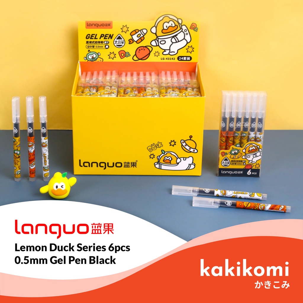 

Pulpen Gel 0.5mm Languo Lemon Duck Series Pen Tinta Hitam Pulpen Lucu Karakter Bebek