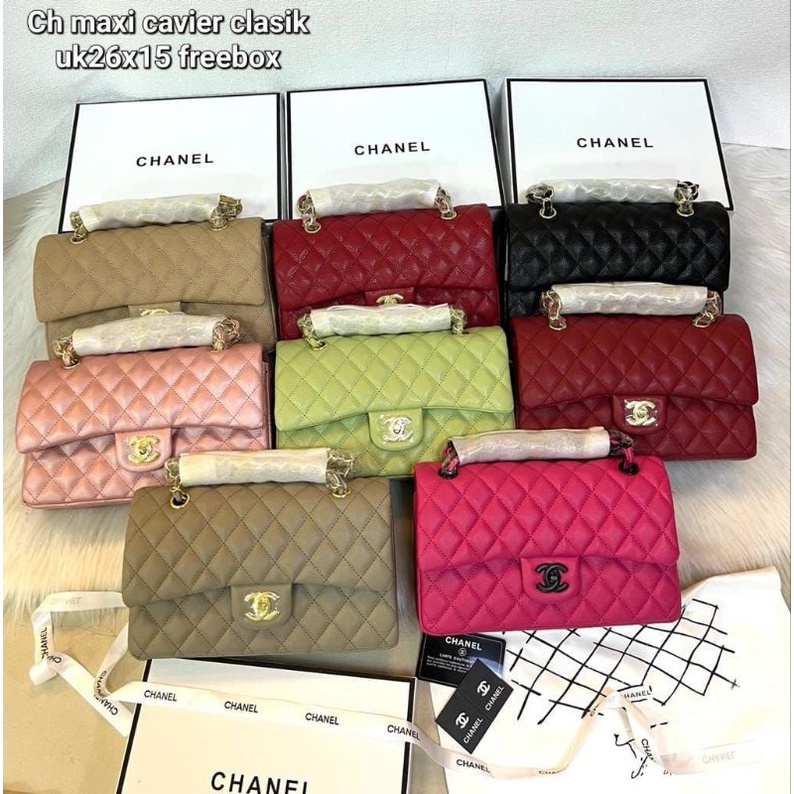 tas fashion selempang import,tas branded motif ch1112 Maxi selempang dan bahu UK 26 free box