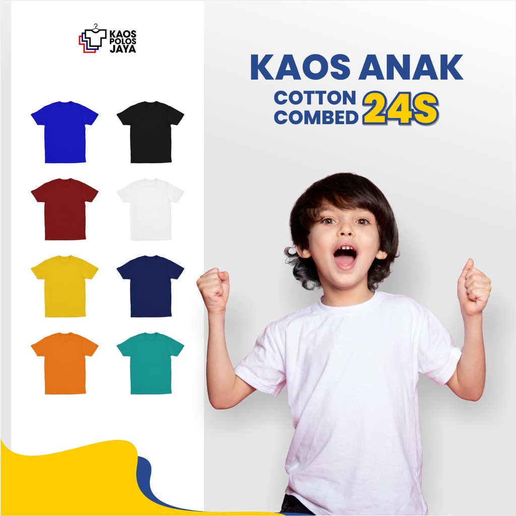 KAOS POLOS ANAK/ KAOS POLOS ANAK MURAH/ KAOS POLOS ANAK COMBED 24S