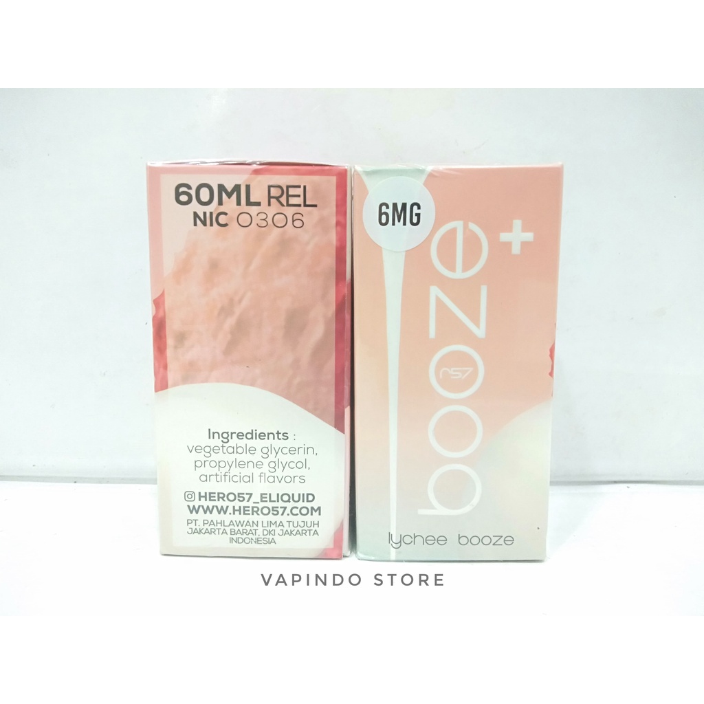 NIC 6MG BOOZE LYCHEE 60ML BY HERO57 X MILDOS BOOZE+