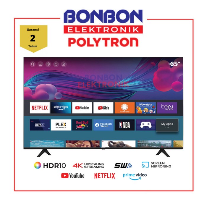 Polytron LED Smart TV 65 Inch 65UV5920 4K Ultra HD UHD