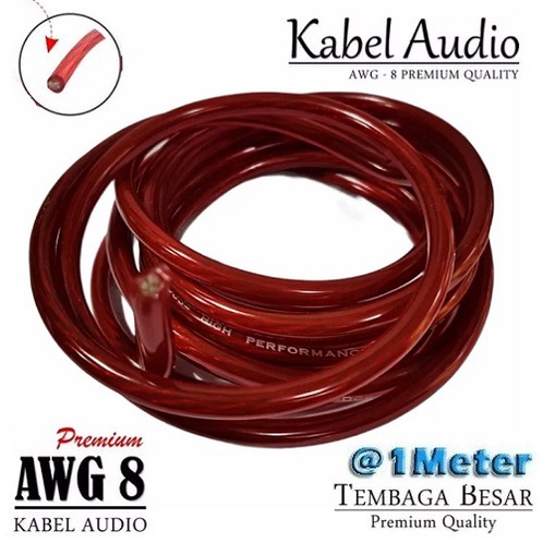 Eceran 1 Meter Kabel AWG8 3.2mm Power Cable Silicone Wire Red AWG-8 AWG 8 Mobil DC Strum High