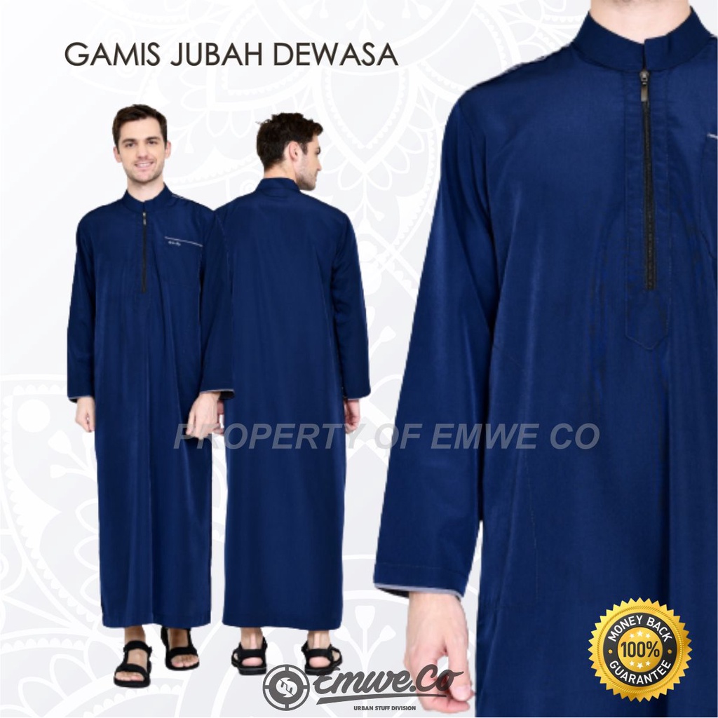 Jubah Pria Polos Premium Bahan Adem Berkualitas Model Haramain Lengan Panjang