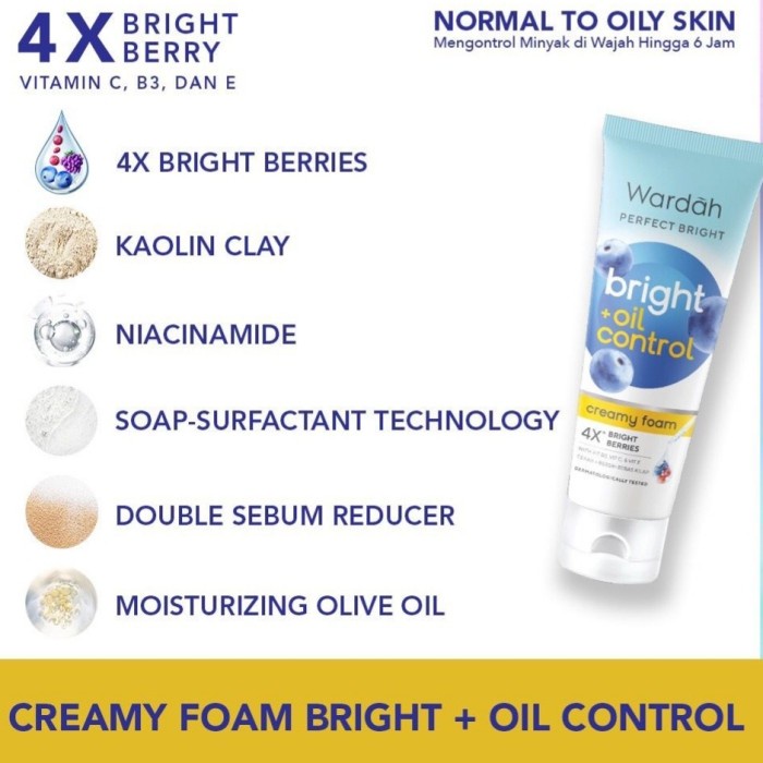 WARDAH PERFECT CREAMY FOAM OIL CONTROL FASIAL FOAM FASH WASH 100ML