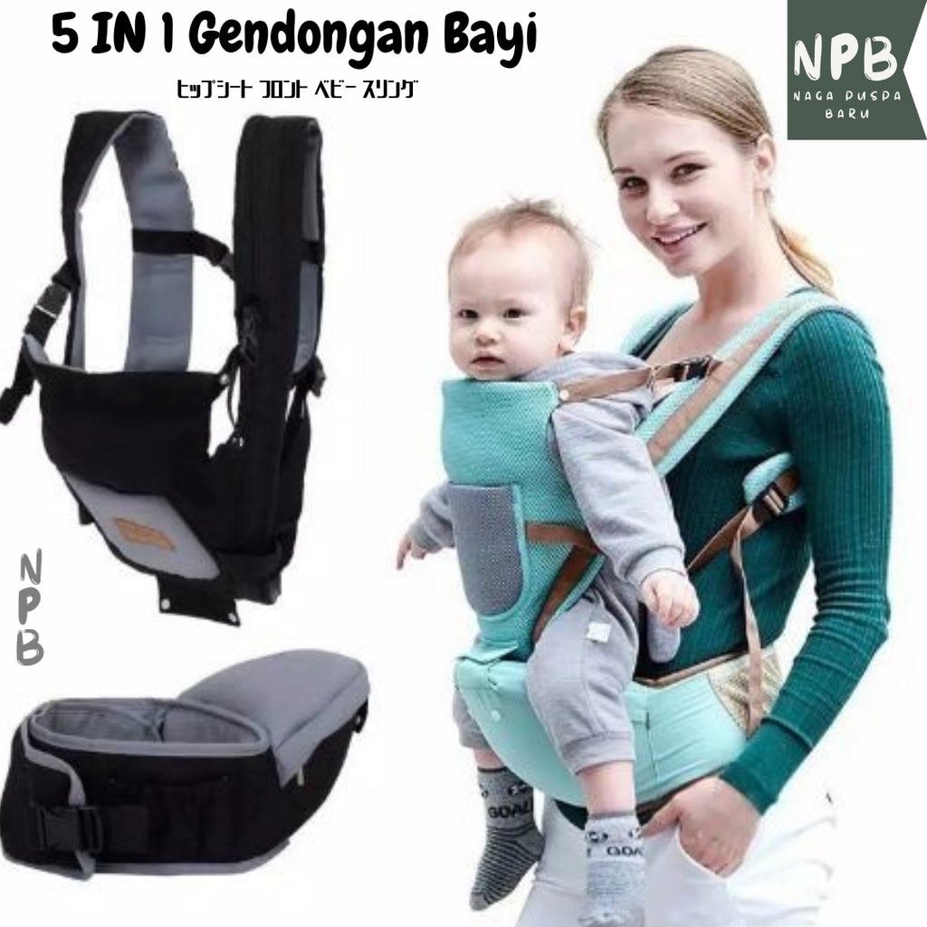 5 IN 1 Gendongan Bayi Depan Hipseat - 5in1 Way Hipseat Baby Carrier - GENDONG BAYI