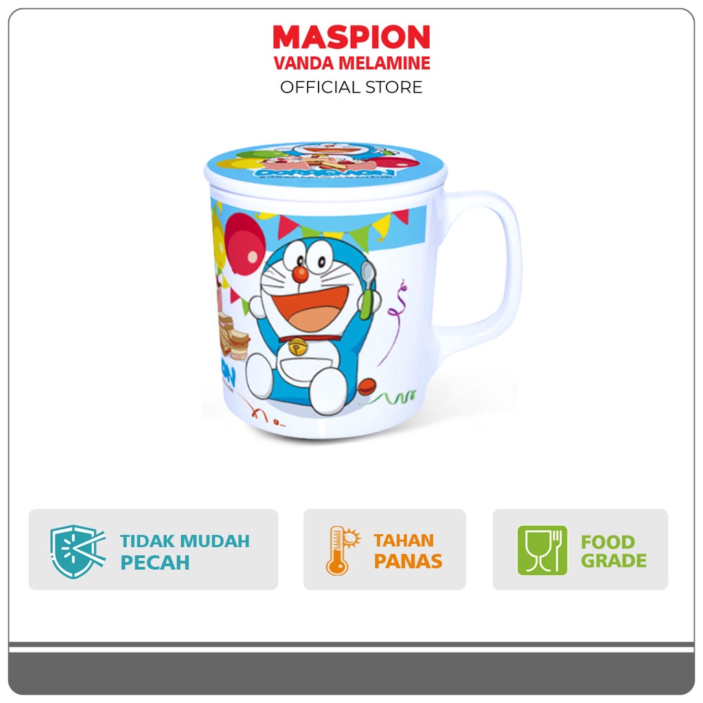 Maspion Vanda Melamin Mug 3.5 Inch + Tutup Doraemon Birthday