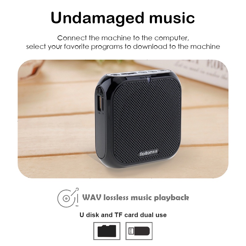 Rolton K400 Portable Voice Amplifier Megaphone Booster with Wired Microphone Loudspeaker Speaker Speaker Mic  Teacher Training