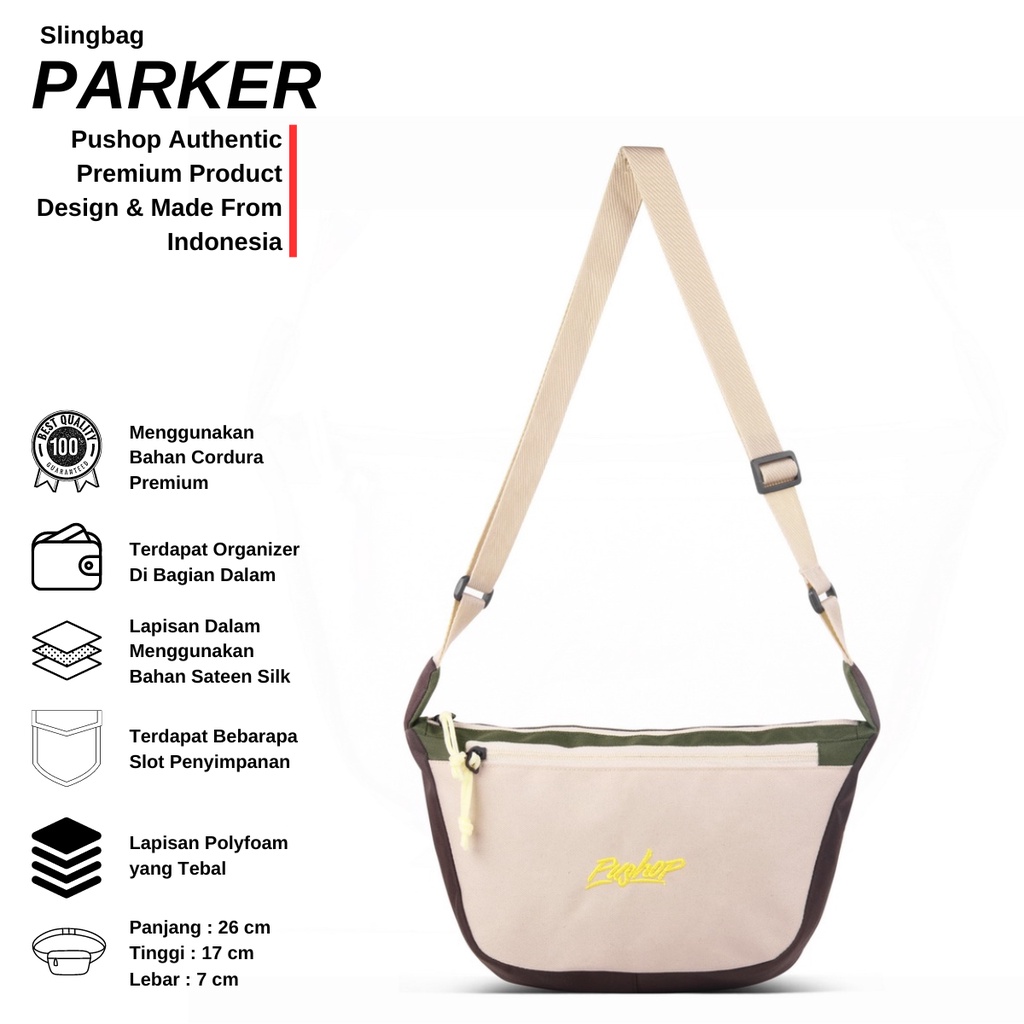 Tas Selempang Pria Wanita Slingbag Casual Pushop Parker PUSHOP AUTHENTIC