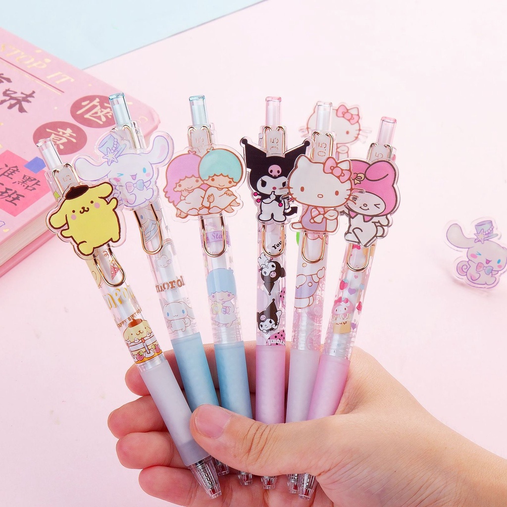 GP Pulpen Gel Desain Kartun My Melody Kuromi Cinnamoroll Kitty Sanrioed Untuk Stationery Kantor/PULPEN MIKA