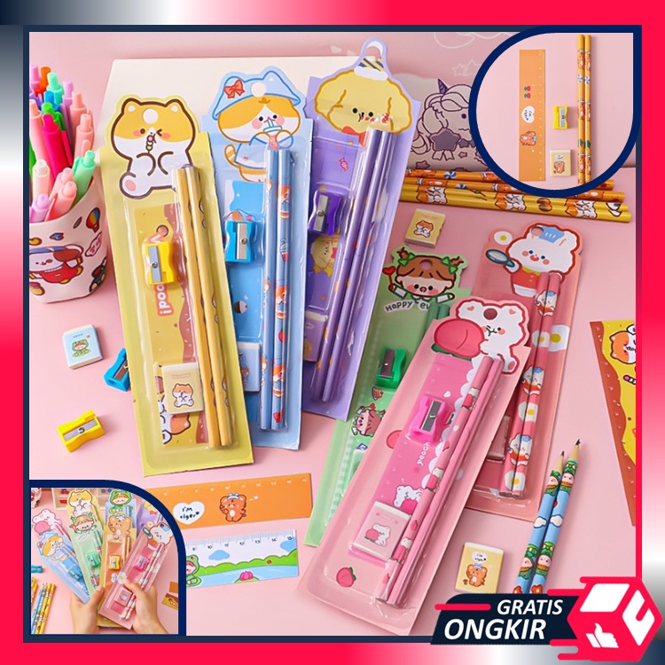 

Gratis Ongkir - S5692 Alat Tulis Set Mini Stationary / Set Alat Tulis 5 in 1 Karakter / Mini Stationery / Mini Stationery Set Character