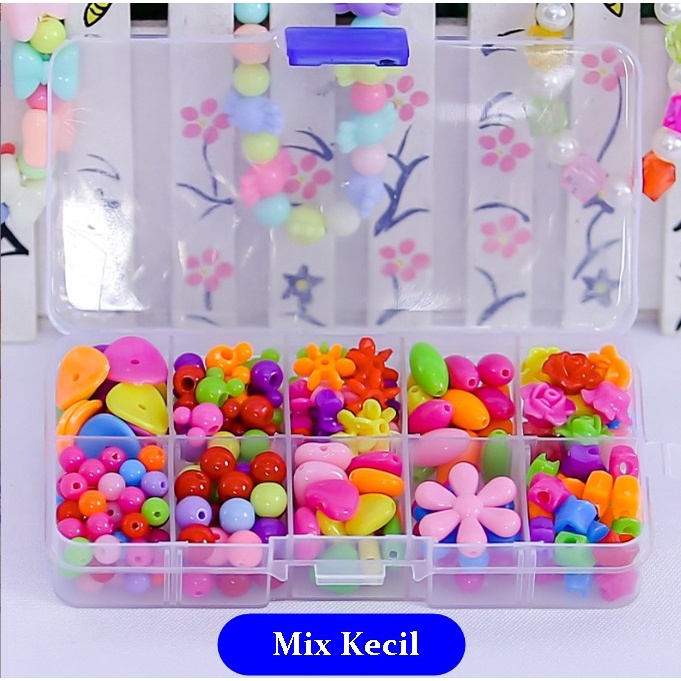 mainan anak  Mainan Edukasi Kreatifitas Anak Meronce Gelang Kalung 24 SEKAT MURAH - Mix Kecil(I6K2) 