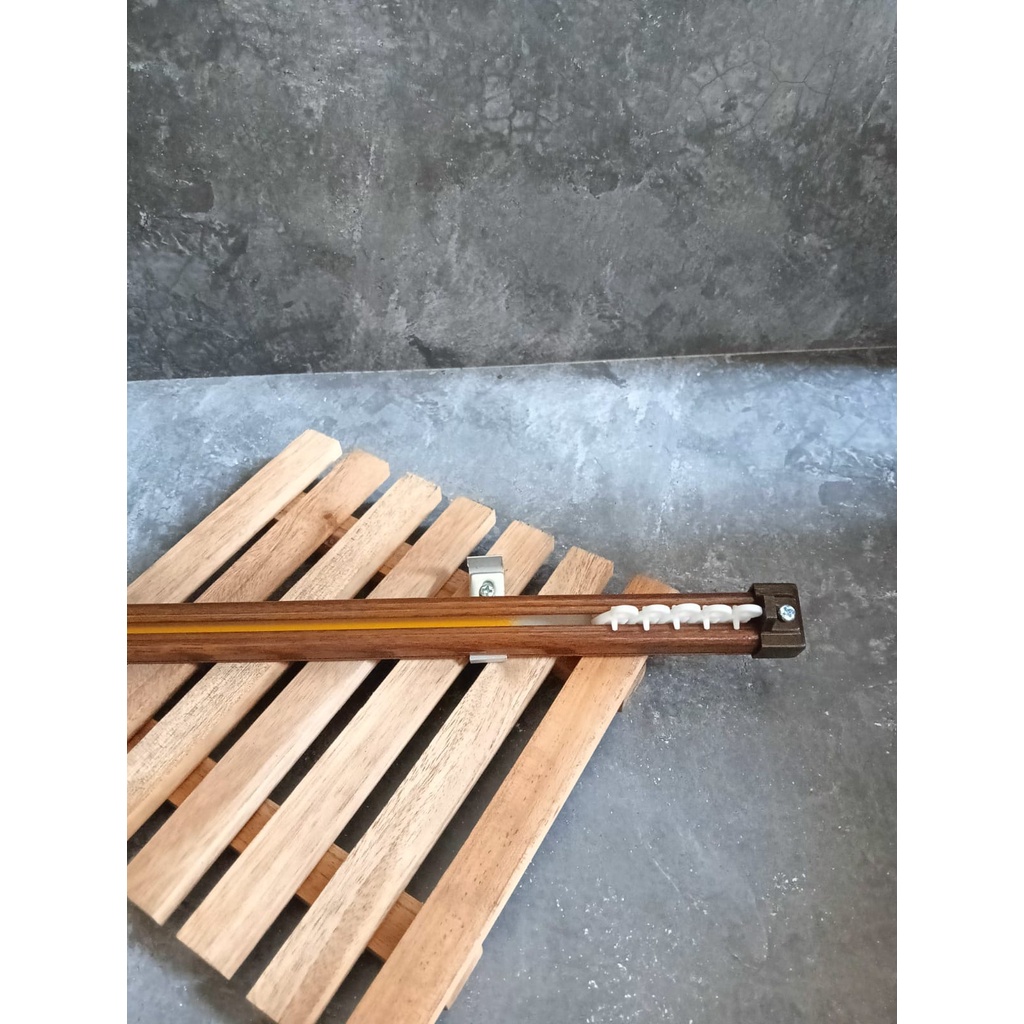 Set Rel Vitrase Gorden / Rel Alumunium URAT KAYU