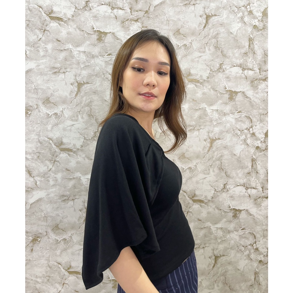 MODAVIE - EMILY TANKTOP One Shoulder Crop Tanktop Wanita Rib