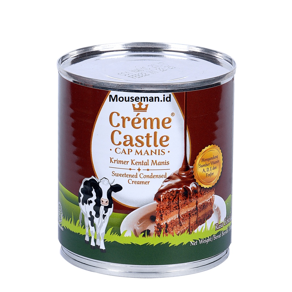 

Creme Castle Cap Manis Susu Kental Manis / Krimer Kental Manis Sweetened Condensed Creamer SKM Rasa Cokelat 370gr