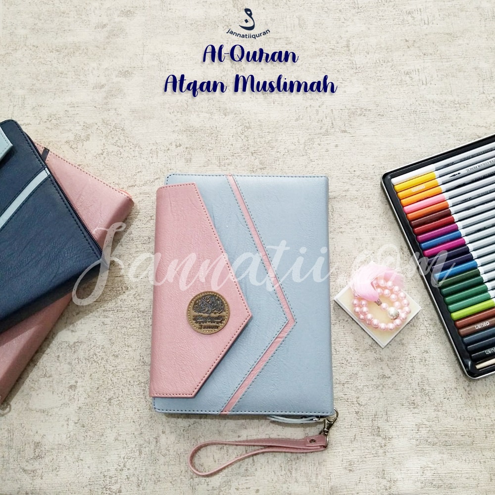 [PAKET LENGKAP] Al-Quran Latin ATQAN MUSLIMAH B6 (14 x 20 cm) - BONUS Tasbih Digital + Buku Doa Pagi