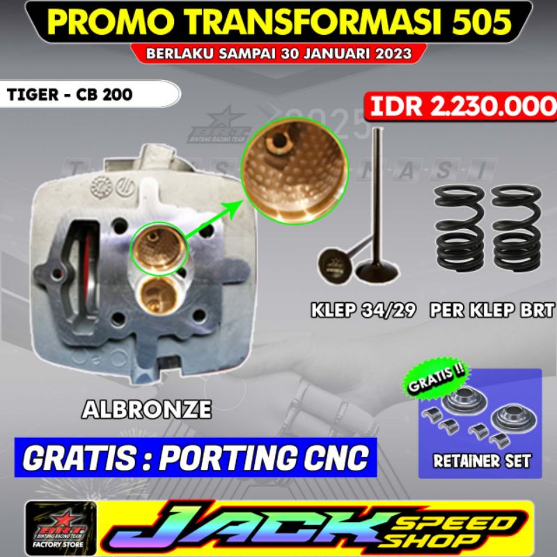 HEAD BRT TIGER OLD REVO TIREV MEGAPRO PRIMUS NEOTECH GL PRO MAX CB100 34 29 36 31 SILINDER CYLINDER 