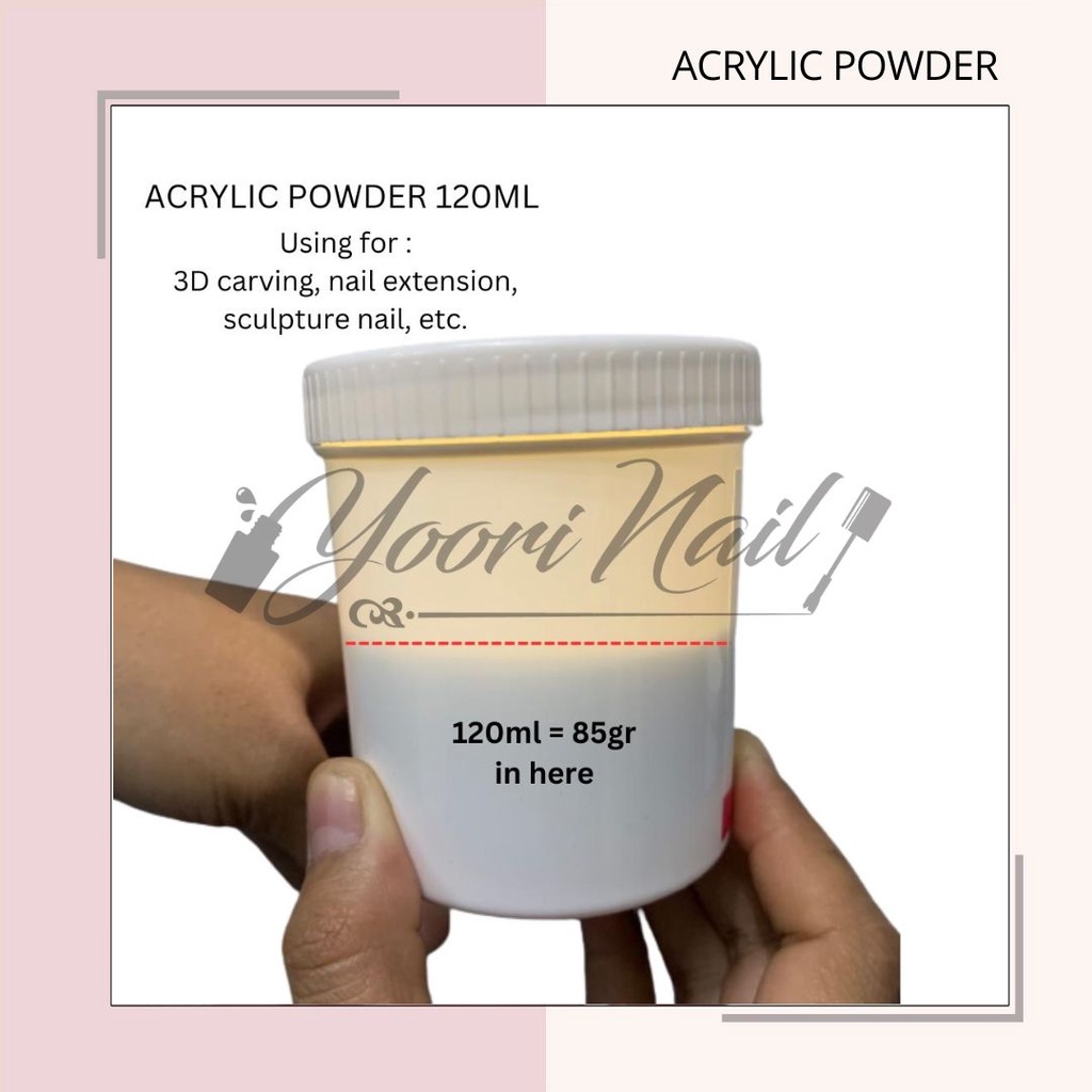 Acrylic powder ez flow acrylic powder ezflow white putih pink clear nail art 3D 4D bubuk akrilik