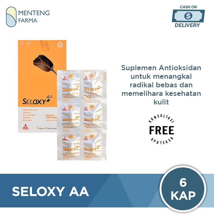 Seloxy AA 6 Kaplet - Suplemen Antioksidan &amp; Kesehatan Kulit