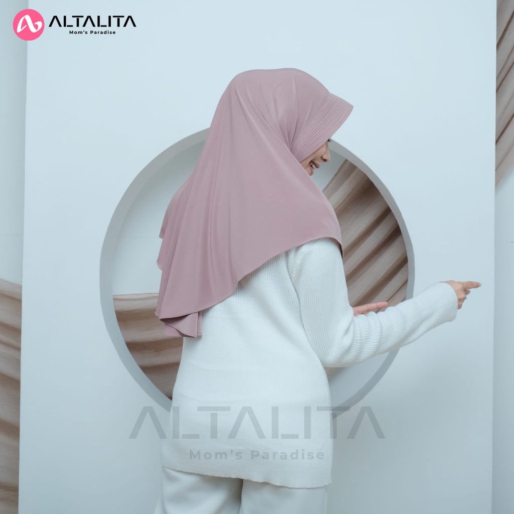 Altalita - Jilbab Bergo Hamidah Size S Kerudung Langsungan Label Besi Hijab Instan Jersey Premium Terbaru Shafira Series