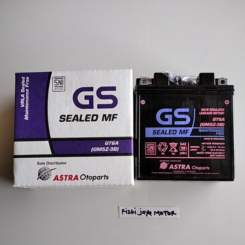 Aki GT6A GM5Z.3B 12v 15Ah aki kering supra mio vega r new ori GS