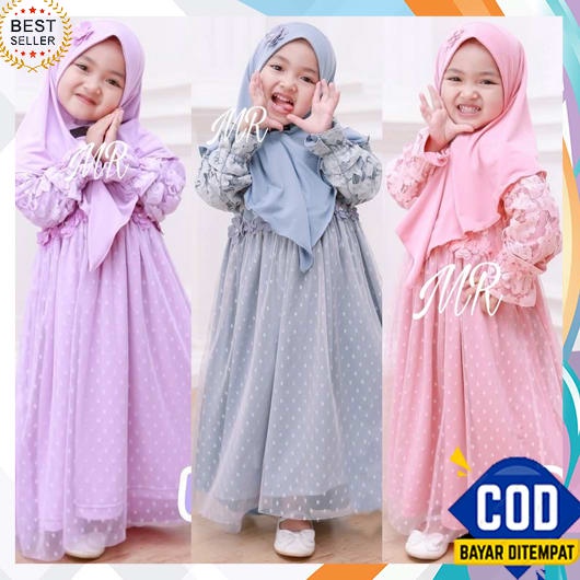 Baju Gamis Anak Perempuan 2023 Umur 7 8 Tahun Cewek 10 12 3 4 13 5 2 Longdress Lengan Panjang Pesta 