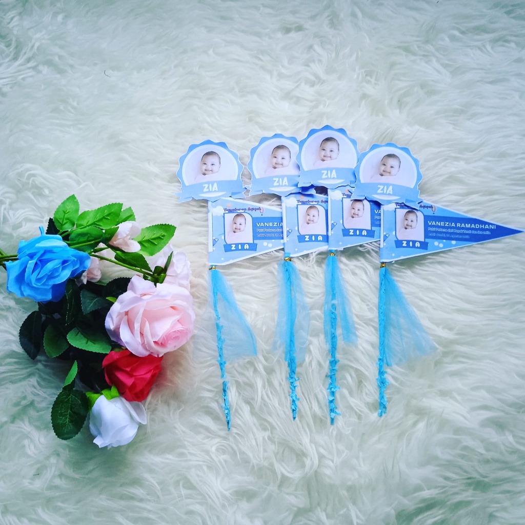 Bendera Aqiqah Tasyakuran Wadah Telur Bayi Custom Pre order